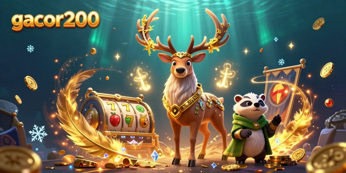 Experience thrilling casino gameplay with gacor200 featuring a druid stag and badger amid gold coins.