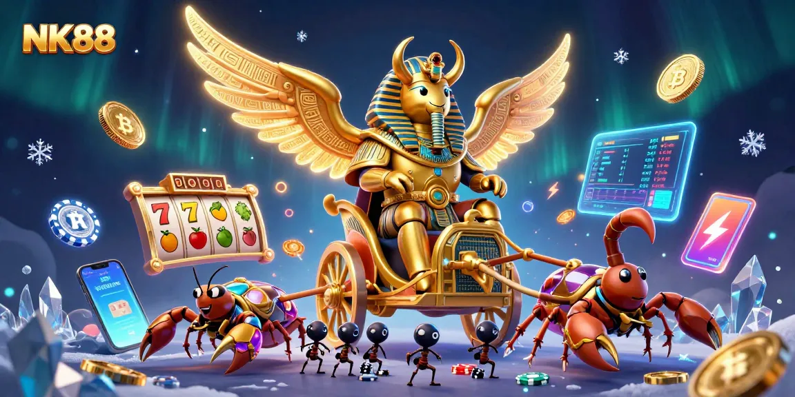 Experience impressive slots action at NK88 with lively characters and vibrant casino elements.
