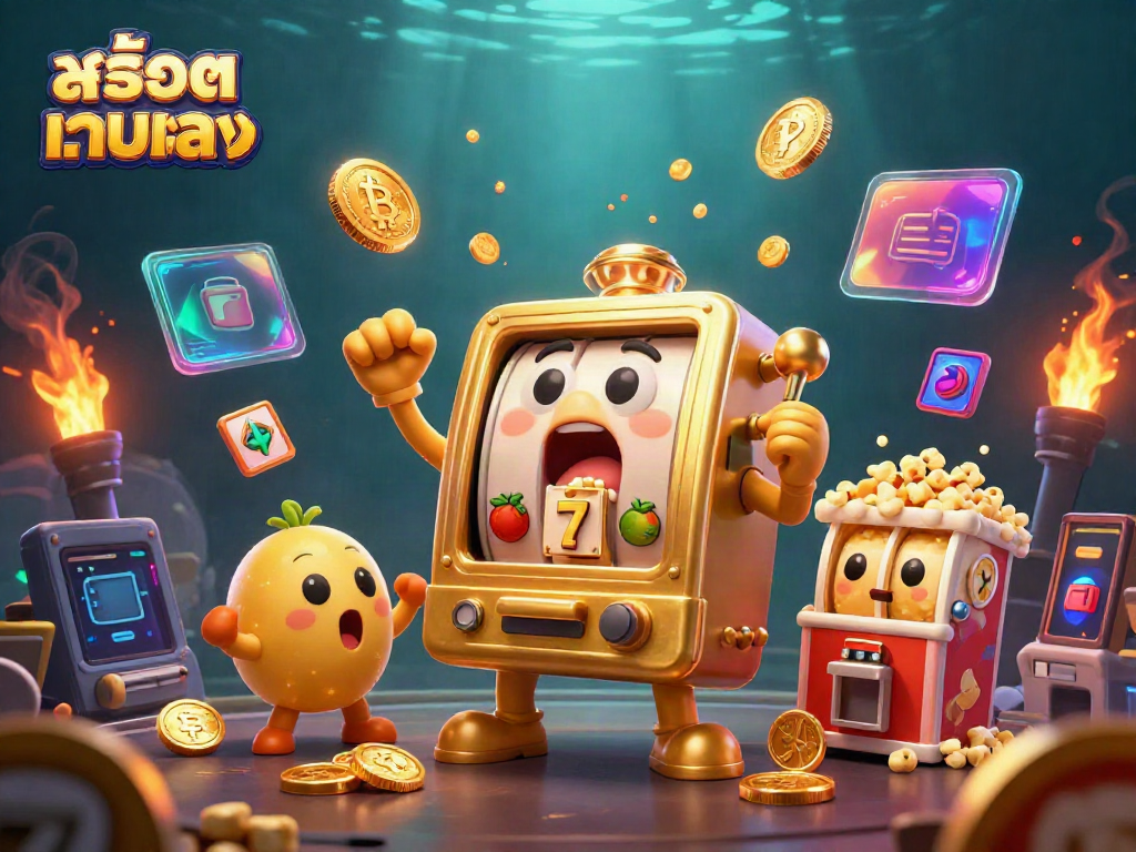 Catch winning moments with สล็อตเว็บตรง slot machines celebrating jackpots amidst glowing coins and lively atmosphere.