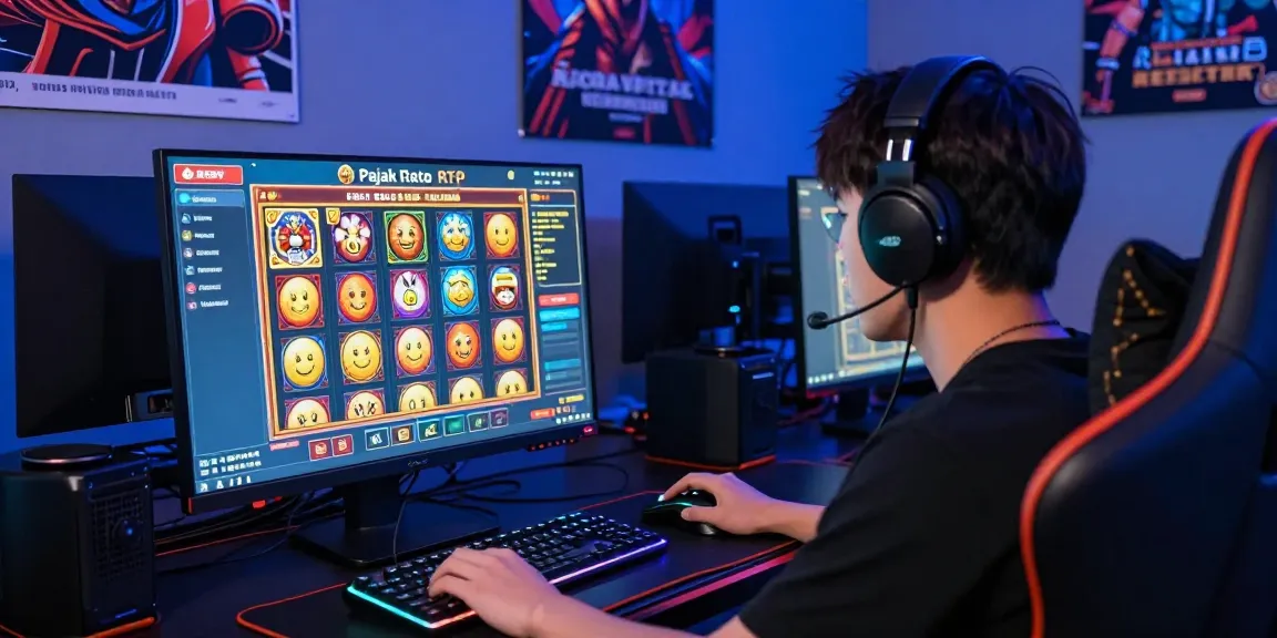 Engaging online gaming setup showcasing pajaktoto rtp with vibrant graphics and gaming peripherals.