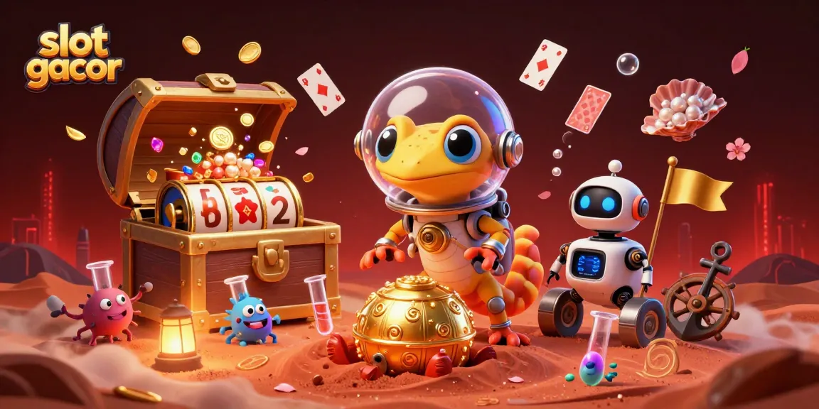 Spin the slot gacor reels with vibrant 3D characters amid a golden casino treasure!