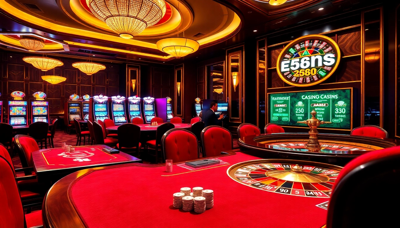 AE888 players enjoying an exciting gambling atmosphere with colorful chips and cards.