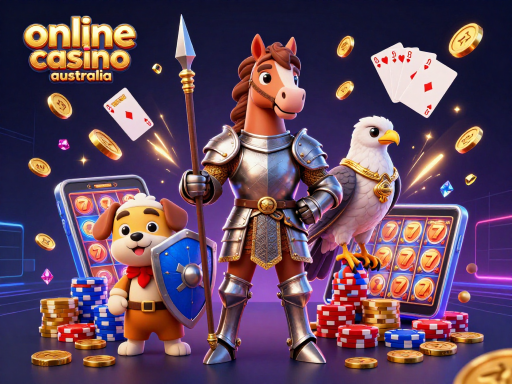 Engage with online casino australia excitement through vibrant playing cards, golden coins, and lucky sevens.