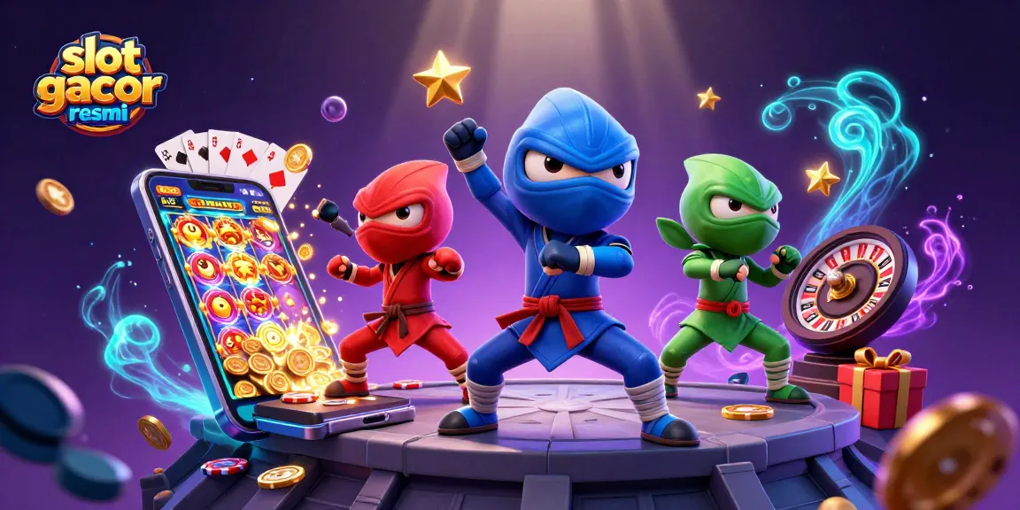 Engaging scene of slot gacor resmi with colorful characters and dynamic game elements exploding from a smartphone.
