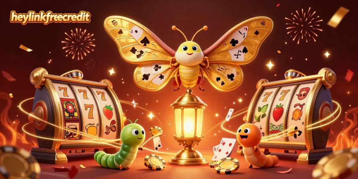 Engage with heylinkfreecredit through vibrant casino scenes illustrated with golden elements and celebratory visuals.