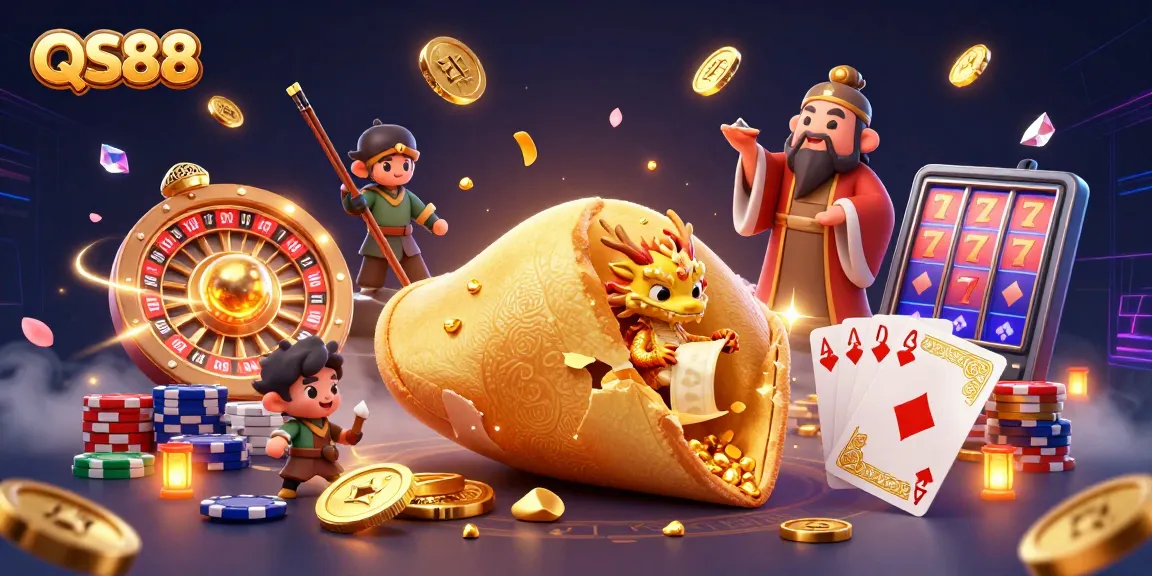 Experience thrilling casino action at QS88 with lively characters, golden fortunes, and rich gaming elements.