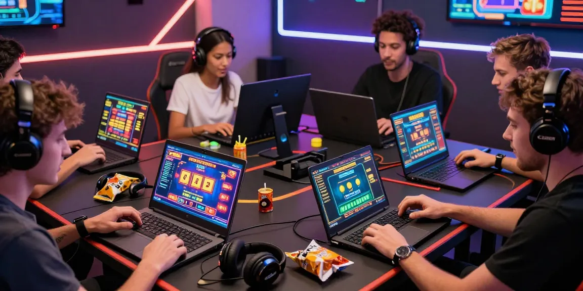 Engaging players celebrating wins in a vibrant credit card casino gaming room.