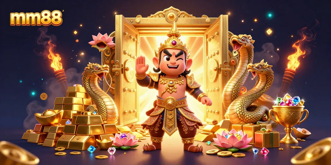 Experience winning moments with mm88 in an exciting, detailed casino adventure scene.