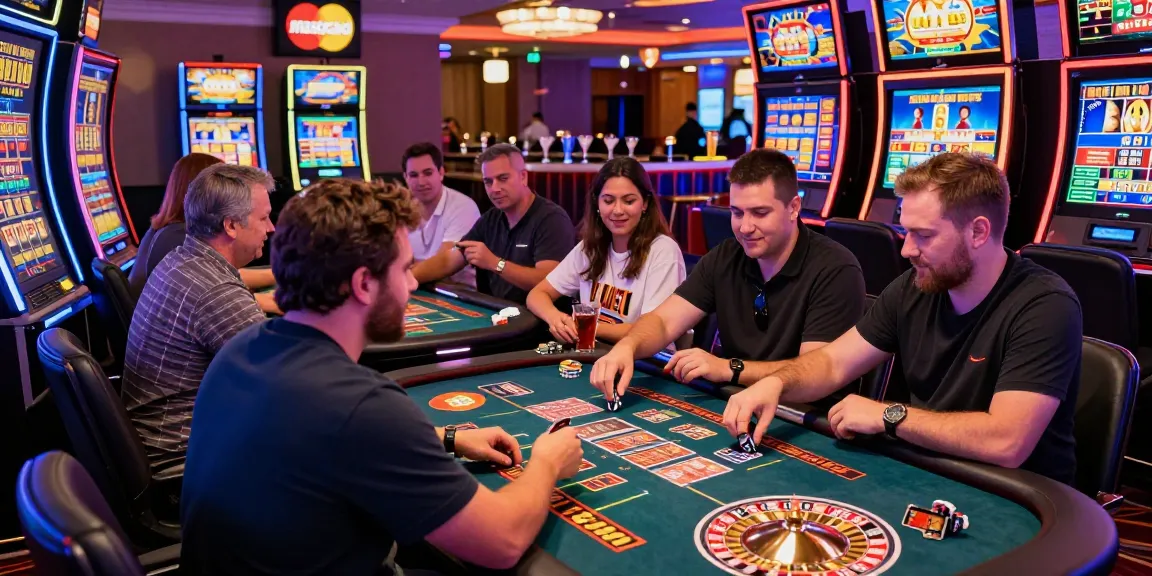 Exciting scene at a credit card casino showing players using Mastercard and enjoying vibrant gaming atmosphere at https://being-there.org.uk.