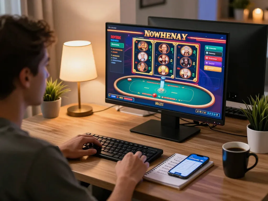 Experience the thrill of online gambling with f8beta2 in a cozy, stylish home setup.