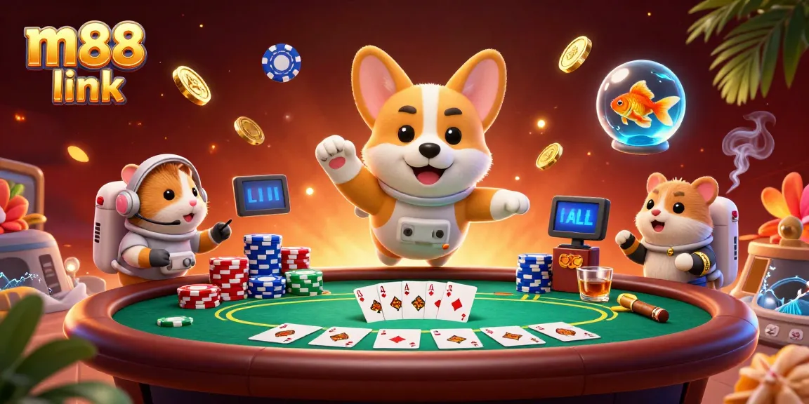 Bet on m88 link while enjoying an exhilarating 3D casino experience with charming characters.