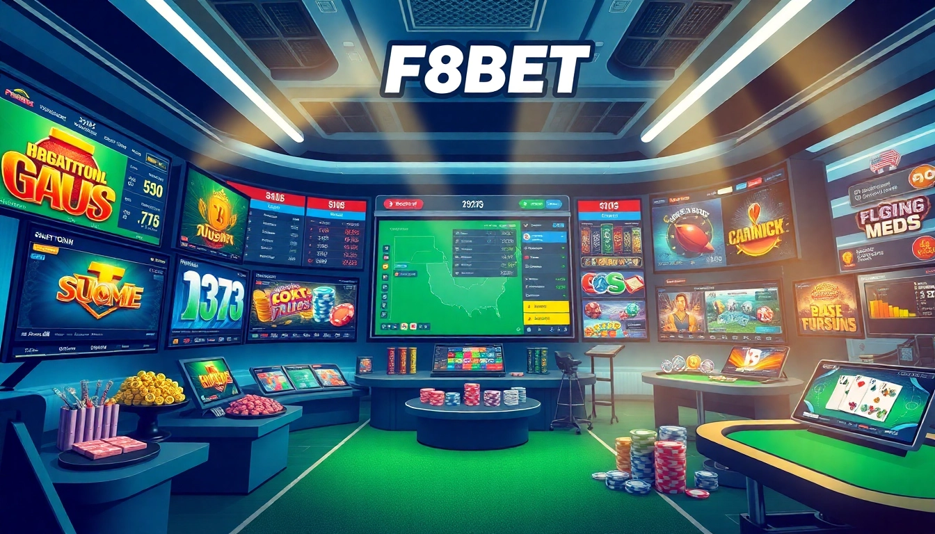 Interactive online betting interface showcasing F8BET casino games and sports betting excitement.