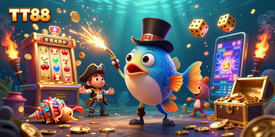TT88 attracts exciting wins with an anglerfish, pirate shrimp, and gemstone snail in an underwater casino.