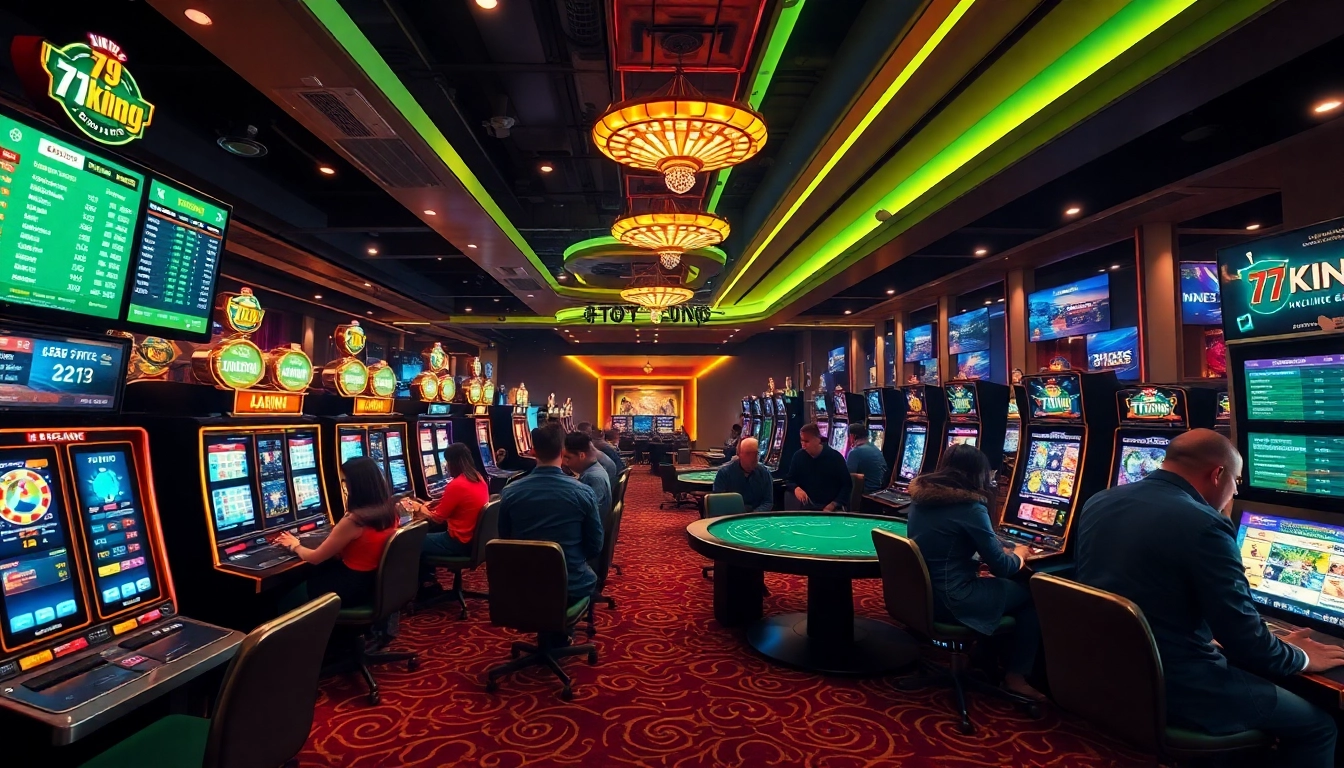 Spannende Online-Glücksspiel-Szene bei 79king mit Spielern, die an Casino-Spielen teilnehmen.