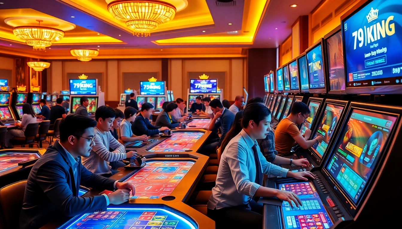 79king online gaming experience showcasing an inviting casino atmosphere with players engrossed in games.