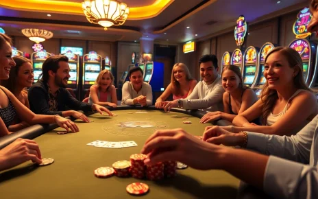 Players experience the excitement of JILI slot games at a vibrant casino table.