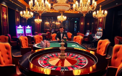 Experience the thrill of high-stakes gambling at https://new88bet.us/ with a luxurious casino scene featuring a roulette table.