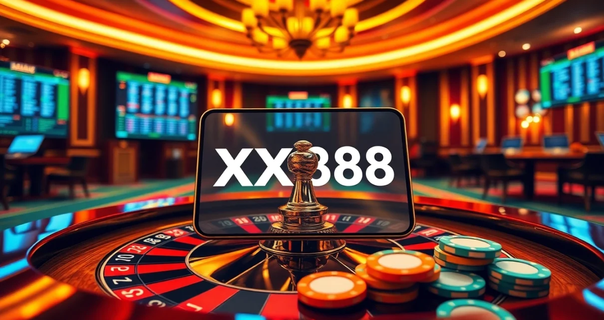 Experience thrill and strategy in XX88's dynamic online gambling scene with roulette and poker elements.