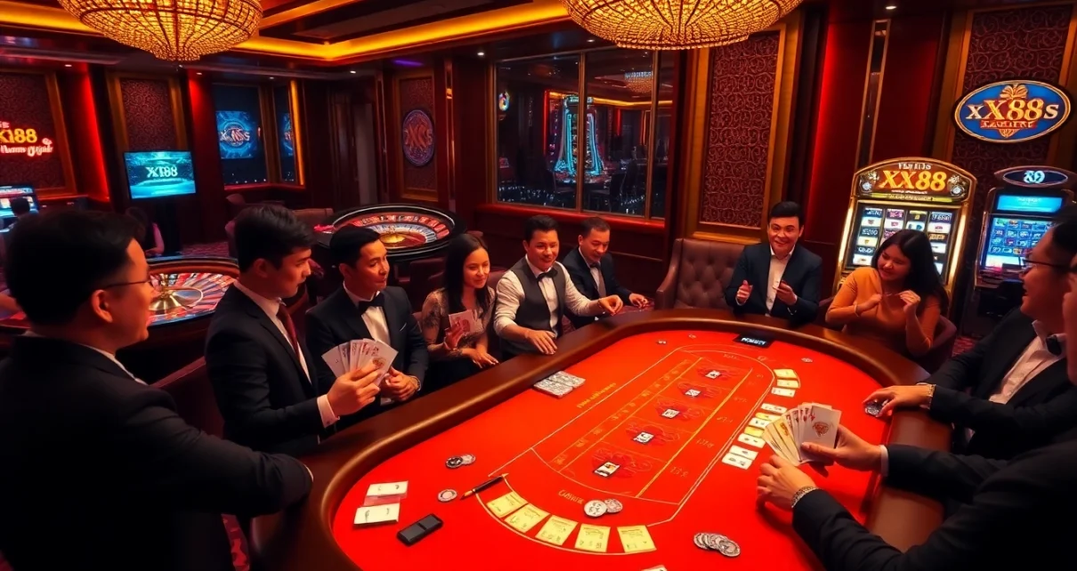 Enjoy a thrilling baccarat game at XX88 US with vibrant casino ambiance.