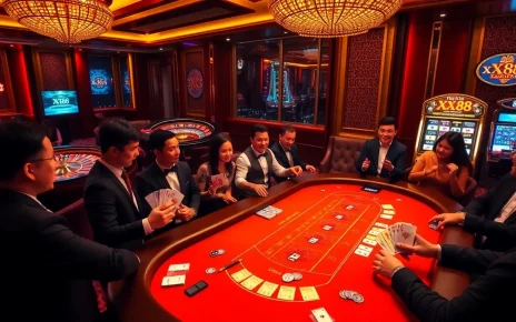 Enjoy a thrilling baccarat game at XX88 US with vibrant casino ambiance.