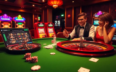 Experience the thrill of gaming with a luxurious 13win casino table showcasing roulette and poker chips.