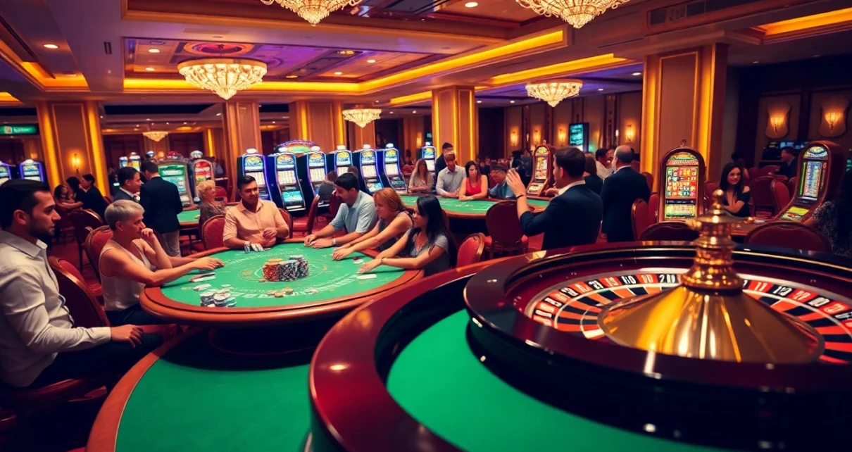 Experience thrilling gaming at jun88.rodeo with vibrant casino tables and exciting players.