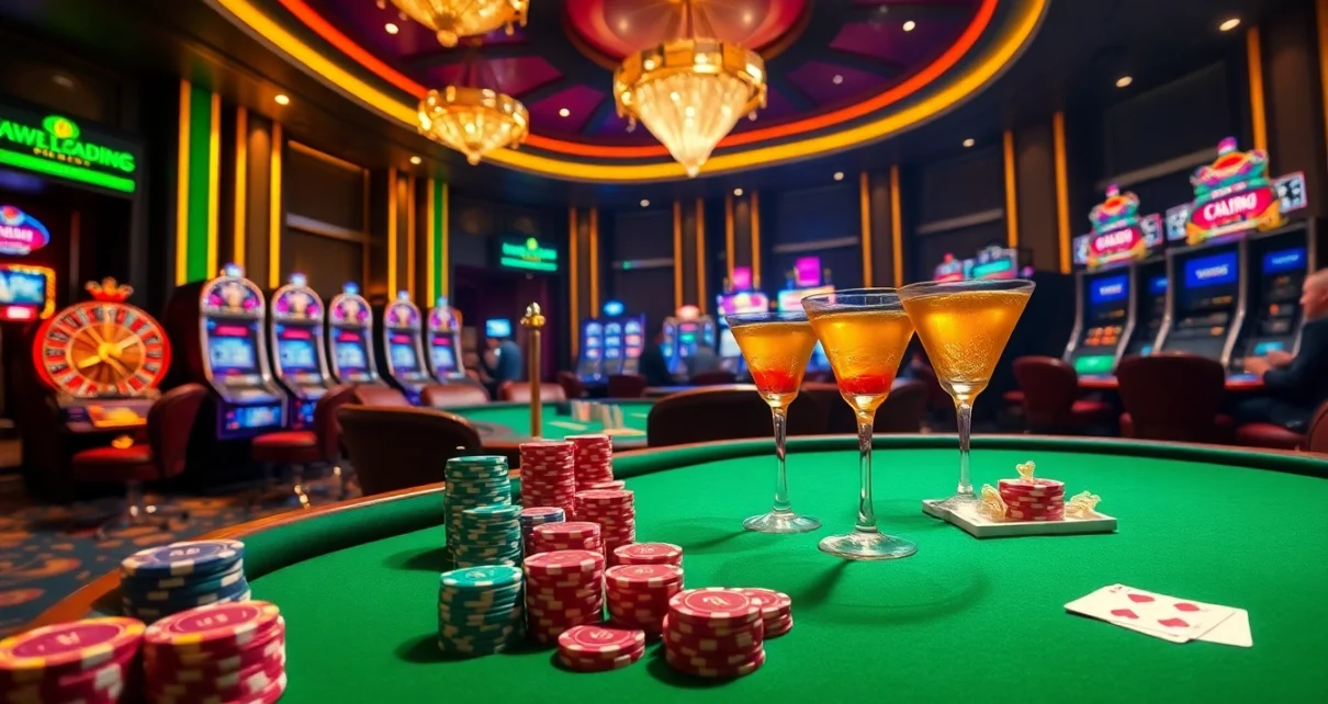 Engage in thrilling gameplay at ww88 with vibrant casino tables, poker chips, and slot machines.