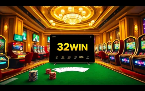Players immersed in the thrilling casino experience at 32WIN, with vibrant games and live dealer action.