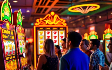 Players enjoying the thrill of doaslot slot machine in a lively casino atmosphere.