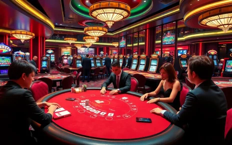 Experience the excitement of mm88 with luxury casino tables and engaging players in action.