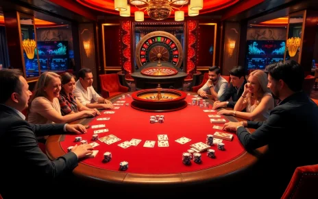 Players enjoy a thrilling game of poker at 789bet's luxurious casino table, showcasing excitement and strategy.
