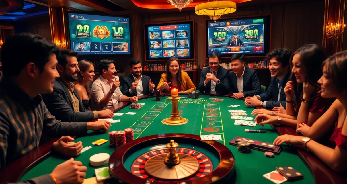 Rasakan sensasi Birutoto bersama para pemain yang terlibat di meja kasino mewah.