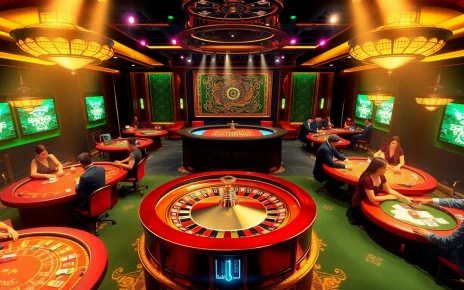 Players engaging at a casino table with Hello88 branding, showcasing thrilling gambling action.