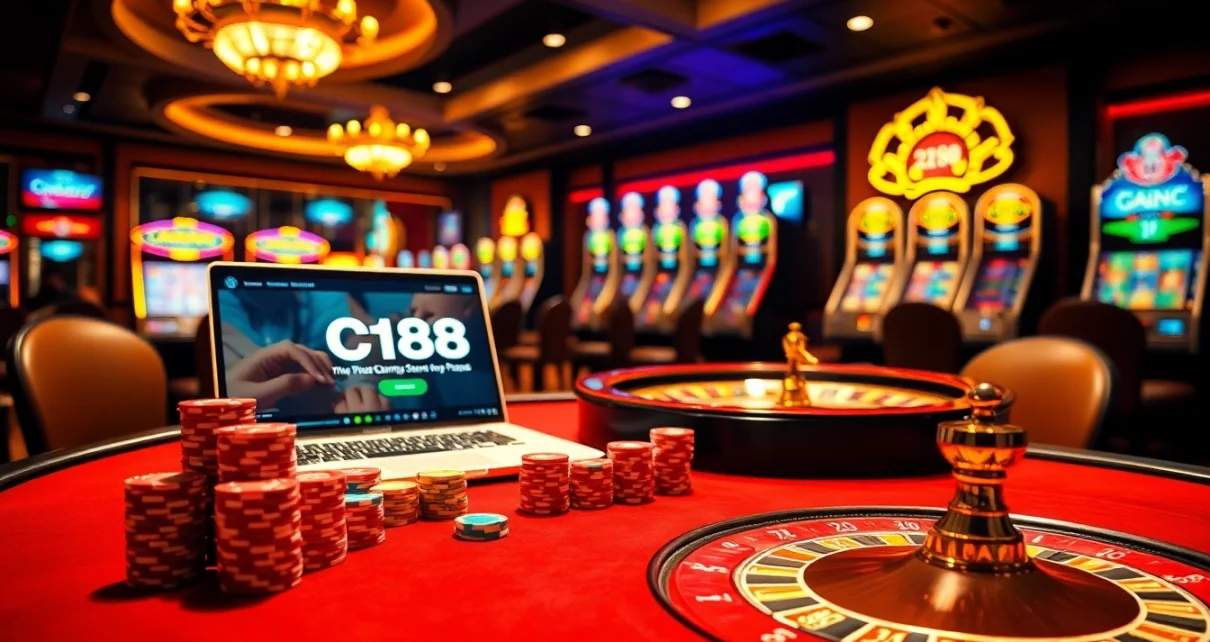 C168.it.com offers an engaging casino experience with vibrant poker chips and roulette wheels.