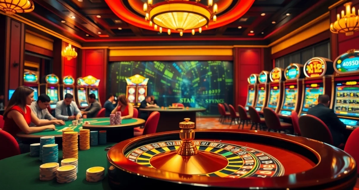 Situs apiraja88 offers an exciting online gambling experience with vibrant slot machines and poker tables.