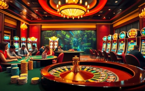 Situs apiraja88 offers an exciting online gambling experience with vibrant slot machines and poker tables.
