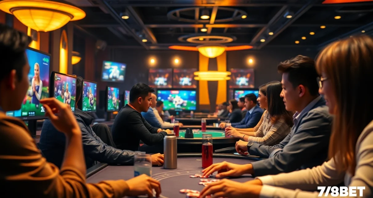 Exciting online gaming scene showcasing 789BET with diverse players engaged in casino games.