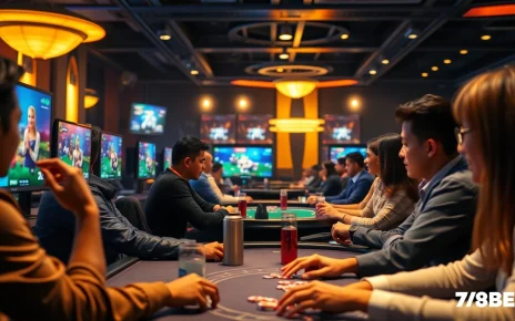 Exciting online gaming scene showcasing 789BET with diverse players engaged in casino games.