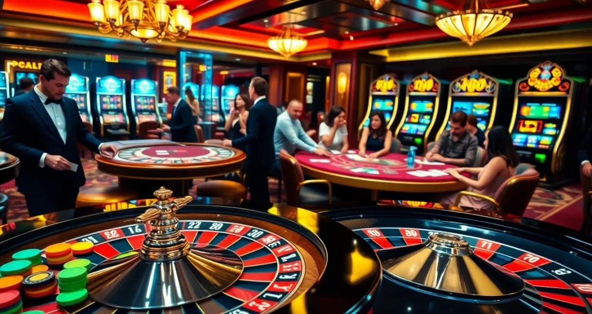 Experience the thrill of gambling with Luckywin at vibrant casino tables and spinning roulette wheels.
