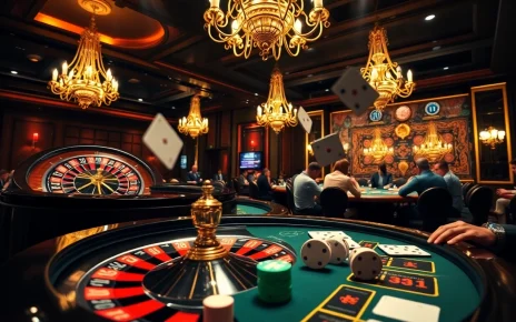 High-stakes gambling action at https://king88b.us.com/ featuring poker, roulette, and colorful chips.