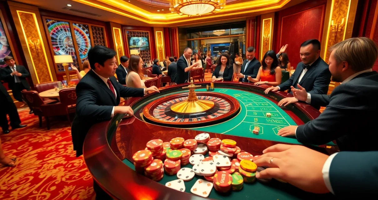 Excited gambler placing bets at a roulette table featuring the 'dn88' logo.