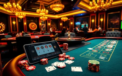 Exciting poker action at a casino table with S8 device showcasing live betting.