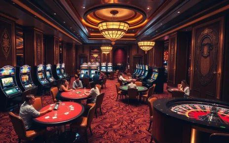 Experience the hidden wiki at an engaging casino with players joyfully gaming on stylish tables.