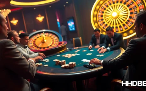 Engage in high-stakes play at Clube VIP HHBET's exclusive poker table with elegant surroundings.