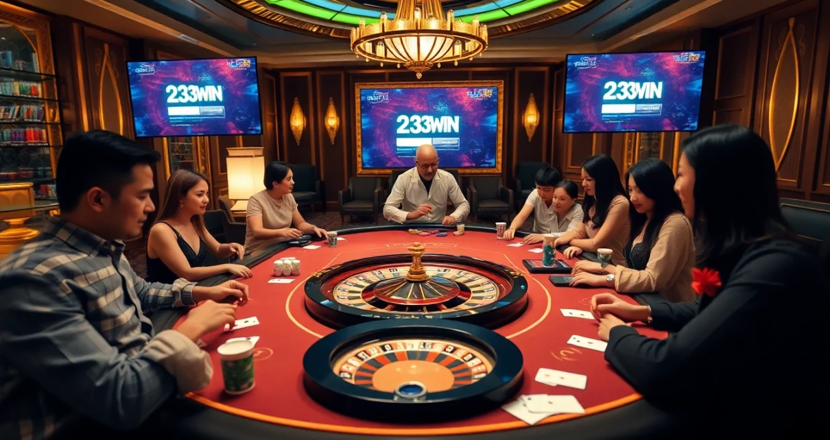 Engaging players at 23win login interface during an exciting casino game night.