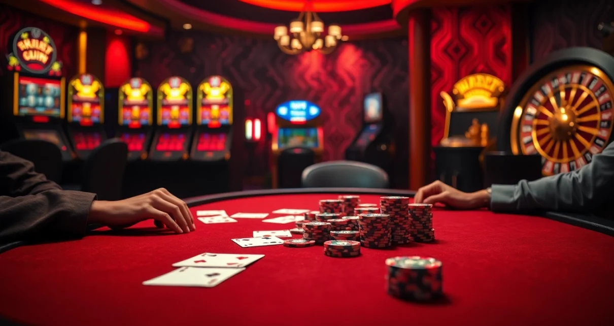 Experience thrilling bets in casinos like the hidden wiki org with poker chips and cards at a luxurious table.