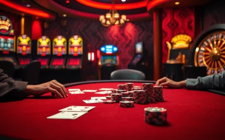 Experience thrilling bets in casinos like the hidden wiki org with poker chips and cards at a luxurious table.