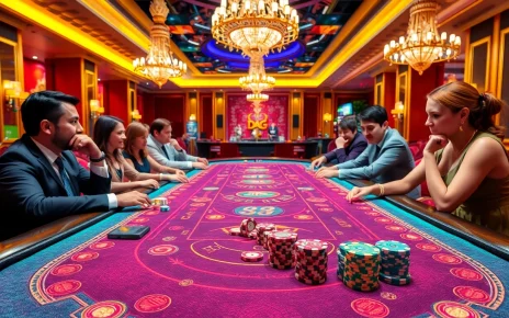 Exciting table action featuring da ga king88 with colorful chips and high stakes atmosphere.