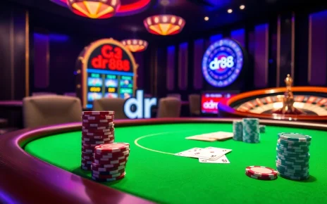 Experience the excitement of online gambling with dr88 at a luxurious poker table.