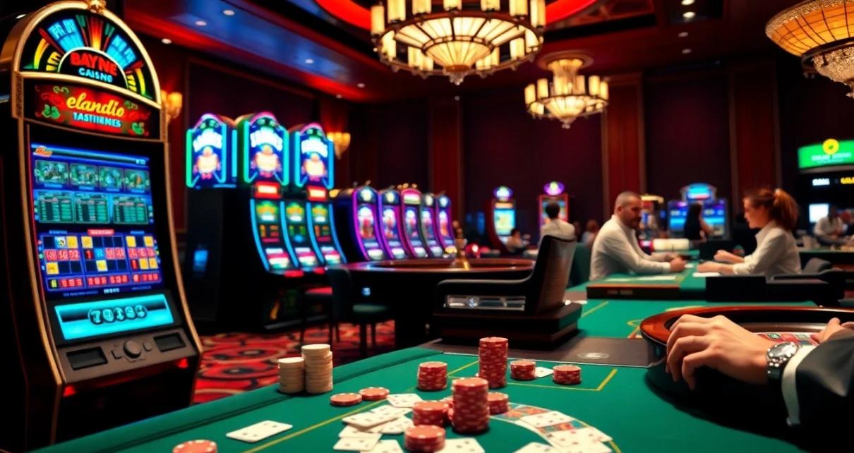 Experience the excitement of elang212 with vibrant casino tables and engaged players in action.